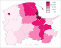 Pomeranian voivodeship population density by counties 2005.png